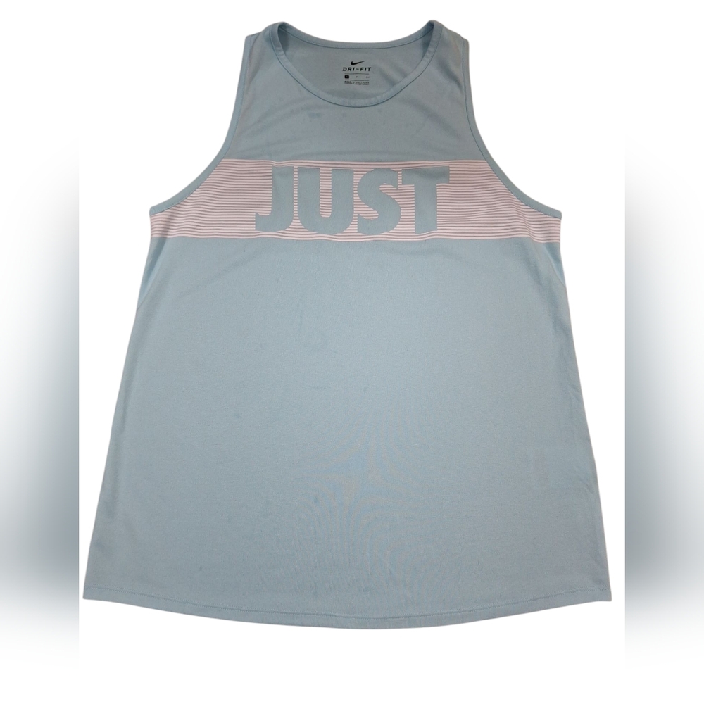 "Nike" Light Blue and White Tank Top. Sz.S, 100% Polyester, Measurements are....